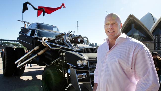 Actor Nathan Jones who played Rictus Erectus in Mad Max: Fury Road at the vehicle showcase at Opera House, Sydney. Picture: Jonathan Ng