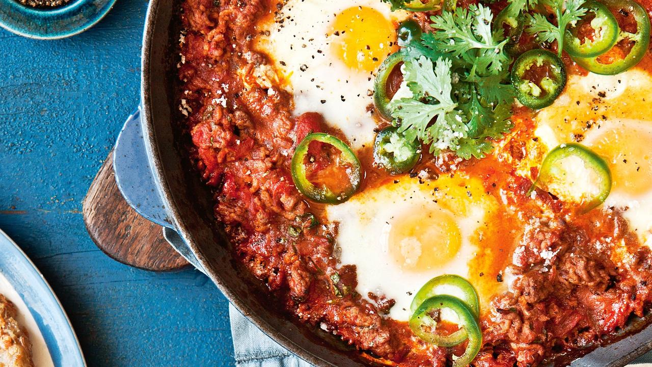 Mexican eggs with potato hash. Picture: Supplied