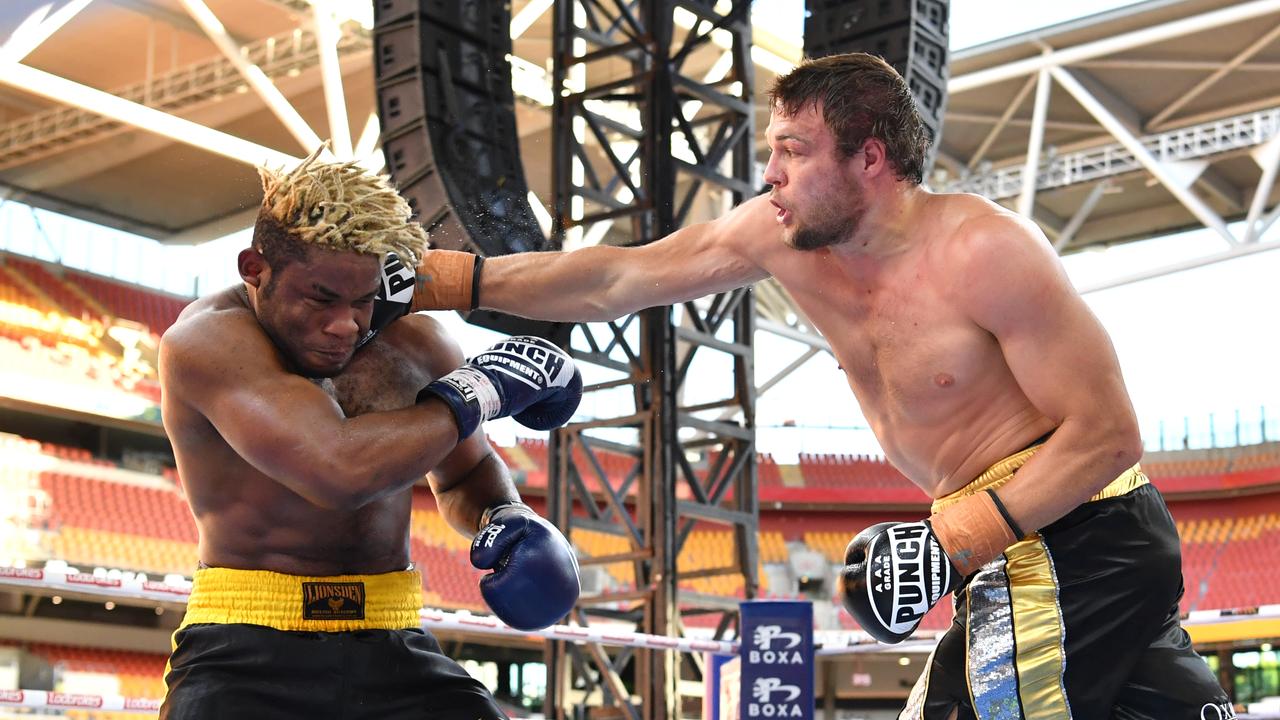 Joseph Goodall fought on the Horn-Mundine card at Suncorp Stadium. Photo: AAP Image/Darren England