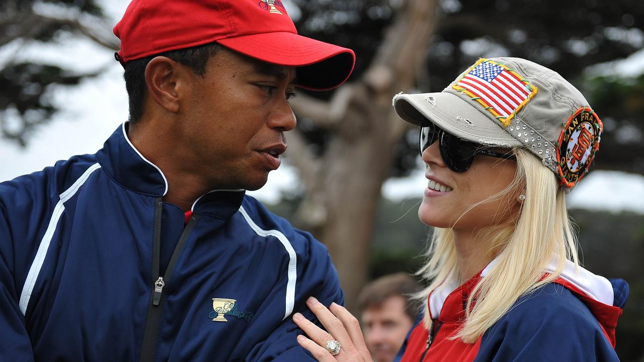 Tiger Woods with his former wife Elin Nordegren.