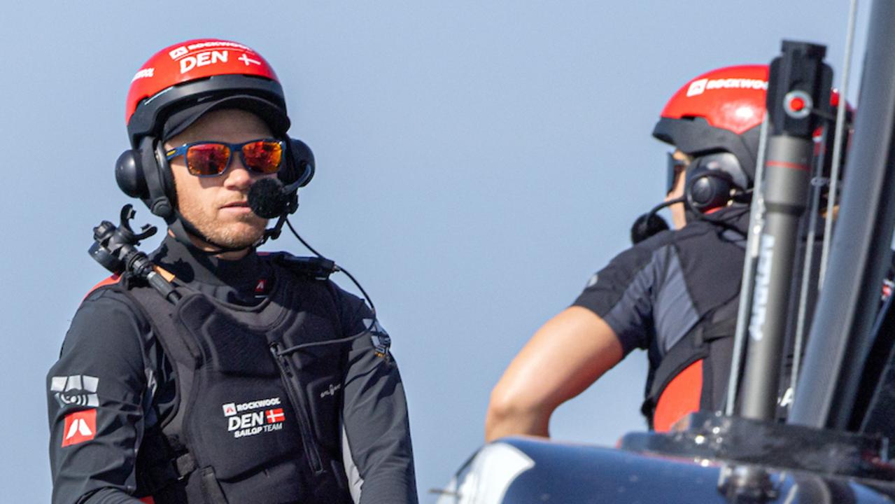 Nathan Outteridge when he stood in for the skipper of the Danish entry in Abu Dhabi. Picture: Felix Diemer/SailGP