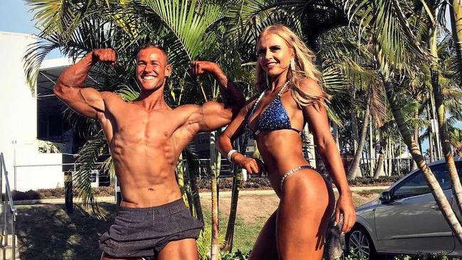 BUILT FOR BIG THINGS: Body building couple McKenzie Wenmoth and Ethan Sturgeon have taken the stage for the first time in the IFBB Queensland Qualifiers, but say it's all about achieving your personal best. Picture: Contributed