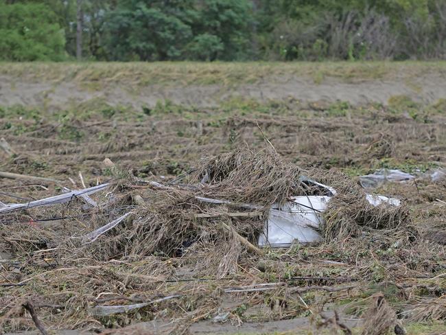 A ute is buried in debris in Puketapu west of Napier, on the North Island’s east coast. Picture: Getty Images