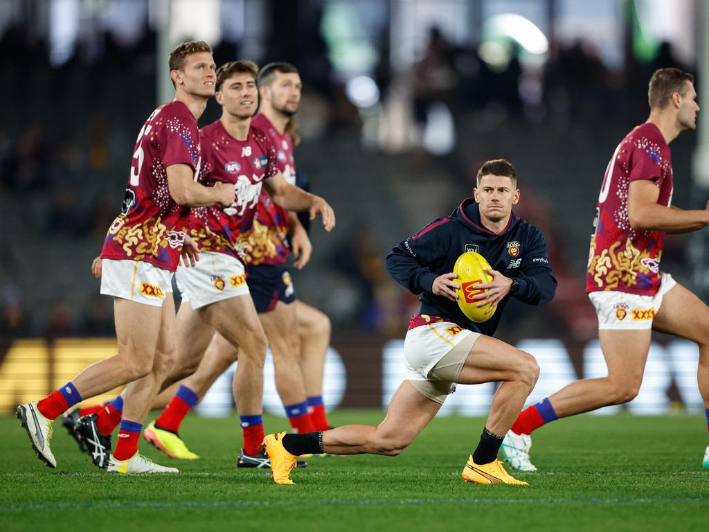 Dayne Zorko (centre) says inaccurate kicking his hurting the Lions. Picture: Dylan Burns/AFL Photos via Getty Images