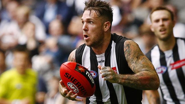 Dane Swan in action for the Magpies. Picture: Wayne Ludbey