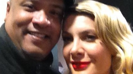 Vamadevan pictured with singer Natalie Bassingthwaighte. The court how Mr Vamedevan would use the selfies to con women into believing he had industry connections. Picture: Facebook