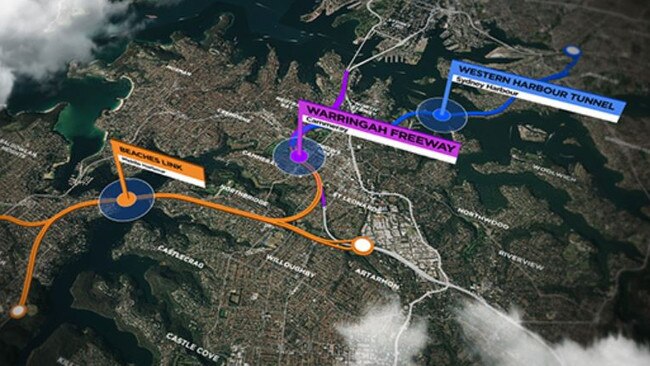 Plans for a Western Harbour Tunnel and Beaches Link.