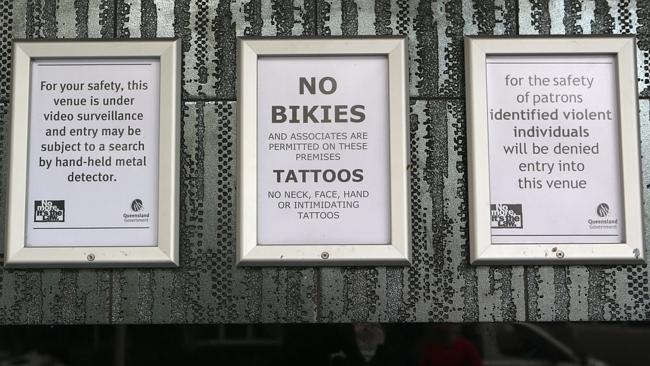 Signs outside licensed venues in Surfers Paradise.