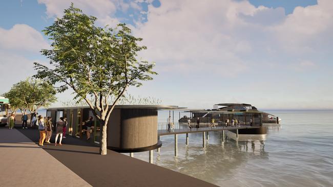 Artistic render of the proposed ferry terminal at Sandy Bay. Picture: Supplied