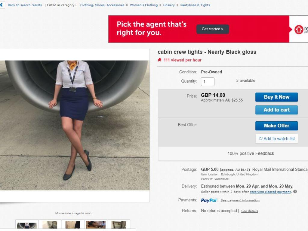 British air hostesses are selling their used tights on  to make extra  cash