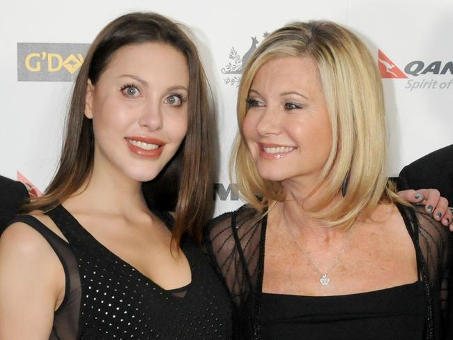 Only child ...Olivia Newton John and daughter Chloe Lattanzi arrive at the 2011 G'Day USA function.