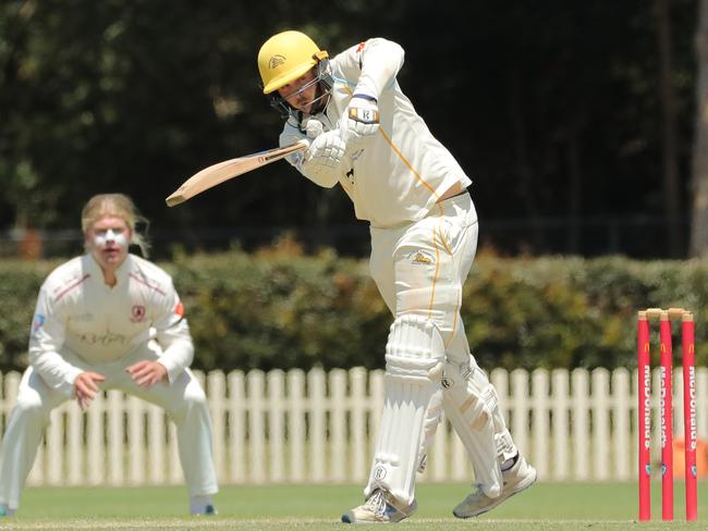 Luke Ohrynowsky batting in the longer formats for Fairfield Liverpool. (Photo by Jeremy Ng/Newscorp Australia)