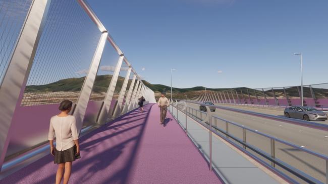 Designs for the upgrade of the Tasman Bridge, which have now been scrapped.