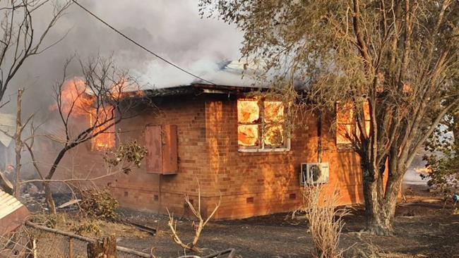 A house completely consumed by the fires at Rappville. Picture: Matt Coble/Twitter