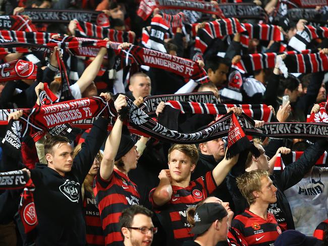 The Western Sydney wanderers have amassed a passionate fan base. Picture: Mark Evans