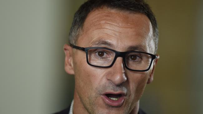 Australian Greens leader Richard Di Natale speaks to the media. Picture: AAP.