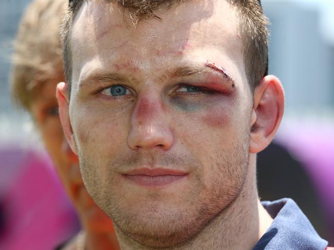 Jeff Horn at Brisbane’s Southbank after winning his rematch against Michael Zerafa. (AAPImage/David Clark)