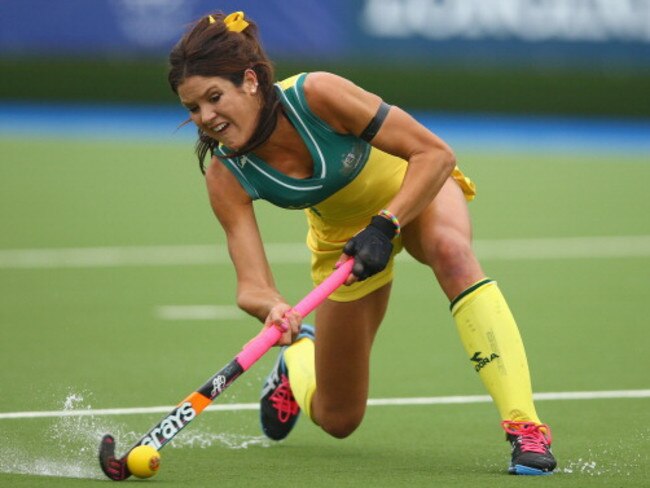 Anna Flanagan in action for the Hockeyroos. Picture: Mark Kolbe