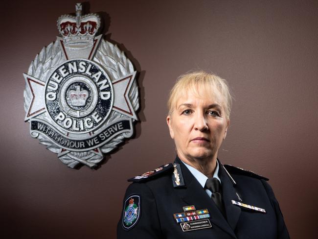 Queensland Police Commissioner Katarina Carroll in her office in Brisbane. Picture: Brad Fleet