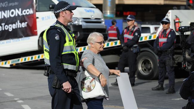 Nearly 40 people were arrested by police. Picture: Andrew Henshaw