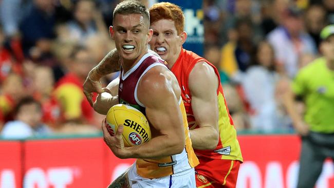 Dayne Beams in action during the QClash in Round 1. Picture: Adam Head