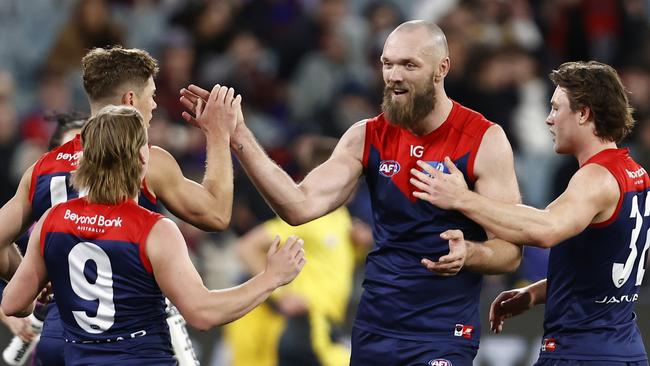 Max Gawn was unstoppable against Brisbane. (Photo by Darrian Traynor/Getty Images)