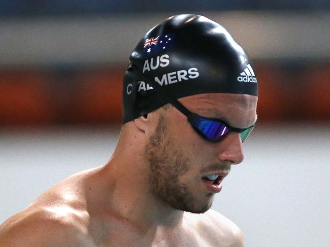 Kyle Chalmers pictured during the Mens Open 100m Freestyle at the Swimming Queensland 2017 McDonalds Queensland Championships at the Sleeman Swimming Centre, Brisbane 11th of December 2017.  (AAP Image/Josh Woning)