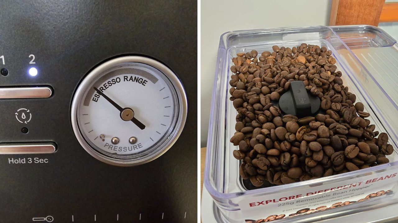 Swappable bean hoppers and an easy to understand pressure gauge might be the secret to the perfect coffee. Picture: Supplied/Tahnee-Jae Lopez-Vito.