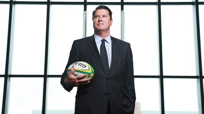 The incoming chairman of Rugby Australia, Hamish McLennan at Rugby Australia’s head office in Sydney on Friday. Picture: John Feder