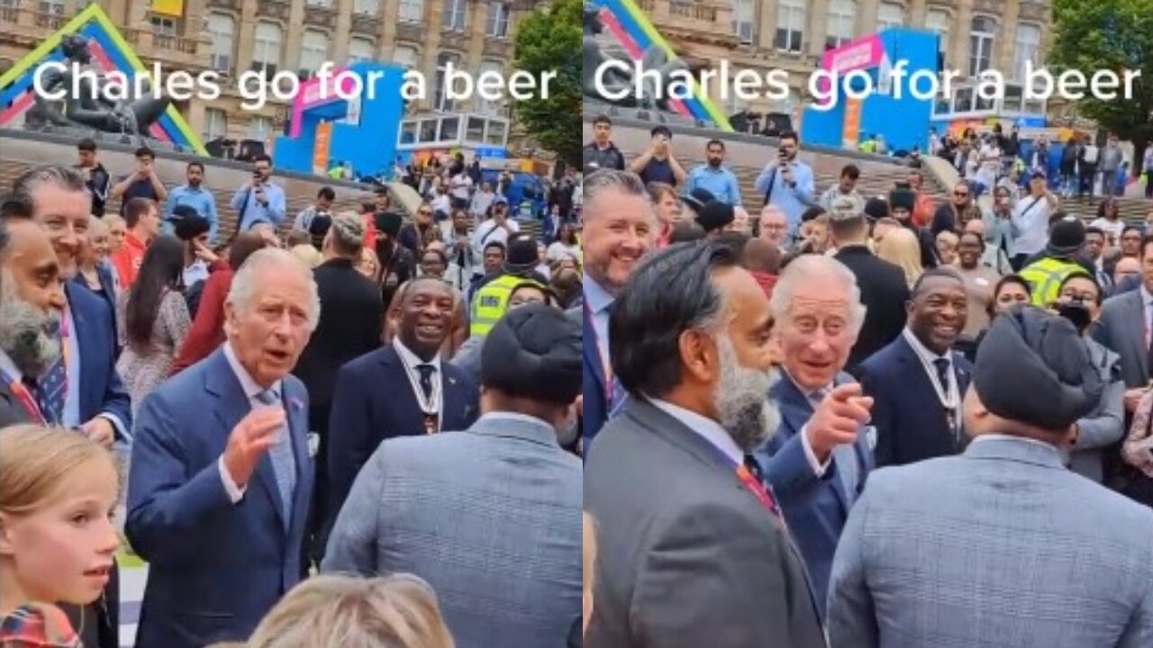 King Charles III hilarious reaction to being asked out for pint with a fan in Birmingham goes viral