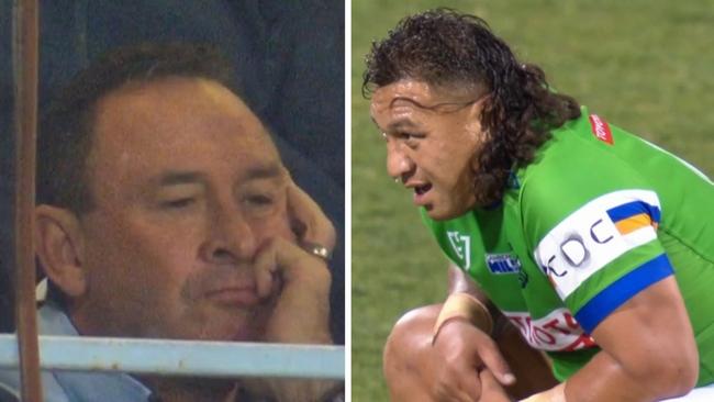 Ricky Stuart was not enjoying himself. Photo: Fox Sports