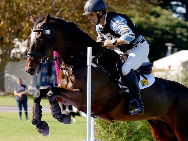 ADELAIDE, AUSTRALIA - NewsWire Photos 21, April, 2023: Shane Rose on Virgil during the Cross Country 5 star event at the Adelaide International 3 Day Event.  Picture: NCA NewsWire / Kelly Barnes