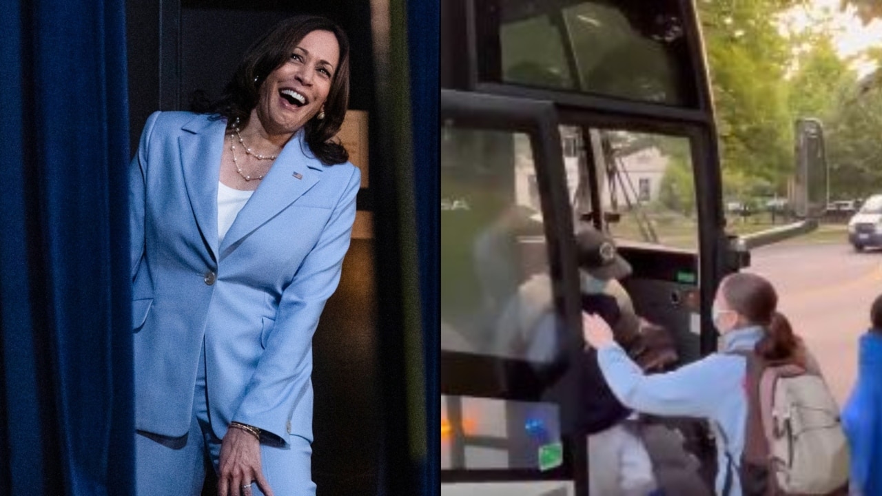 ‘Step up’: Texas governor treats Kamala Harris’ home with busload of migrants