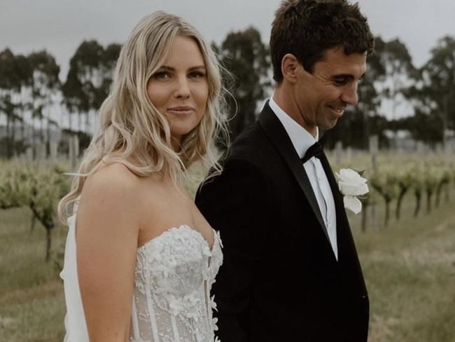 Jamie and Liv Cripps on their wedding day.