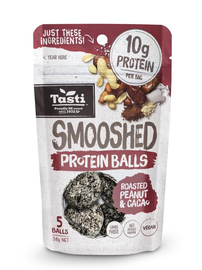 Smooshed protein balls are a tasty snack.