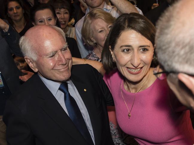 Former PM John Howard came out in support of Gladys Berejiklian during the election campaign. Picture: Brook Mitchell/Getty