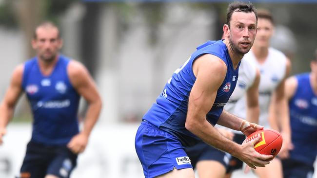 Todd Goldstein in action during North Melbourne’s intra-club match. Picture: Morgan Hancock/Getty Images