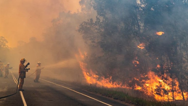 Authorities say conditions will be “slightly more favourable” today. Picture: Facebook, Queensland Fire and Emergency Service