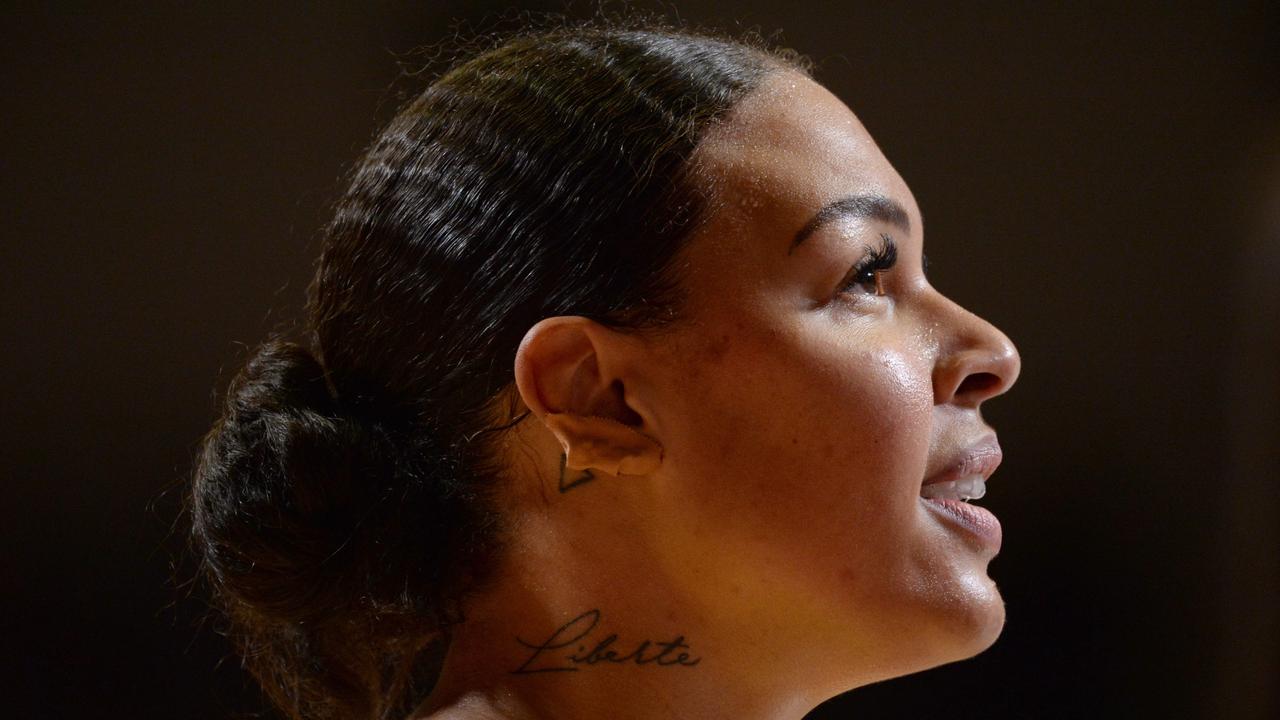 Liz Cambage had a lot to say. (Photo by GUILLAUME SOUVANT / AFP)