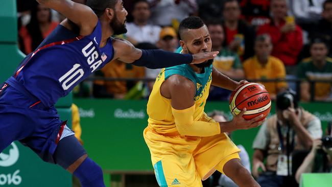 Patty Mills in action for the Australian Boomers against the US at the 2016 Rio Olympics. Picture: Adam Head