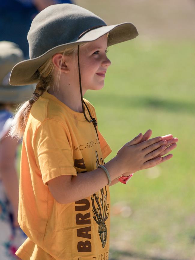 The youngsters turn out as the Barunga Schoolkids Choir is the first act of a weekend of Music, Sport and Culture at the Barunga Festival. Picture Glenn Campbell