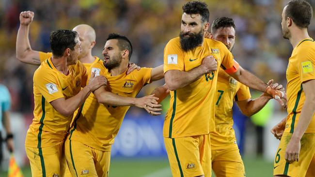 Mile Jedinak of Australia celebrates.