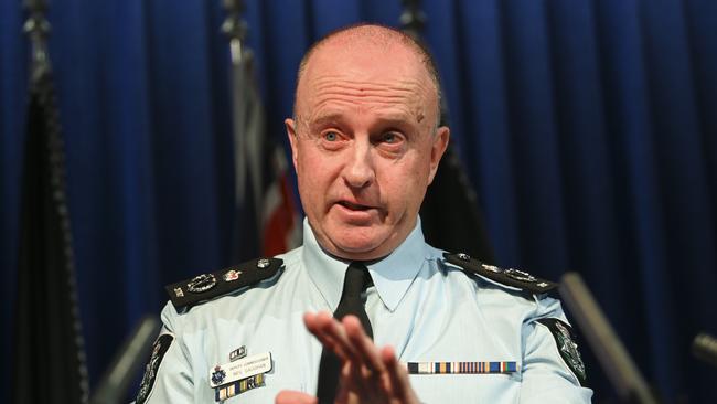 Acting AFP Commissioner Neil Gaughan speaks to the media in Canberra on Thursday. Picture: AAP