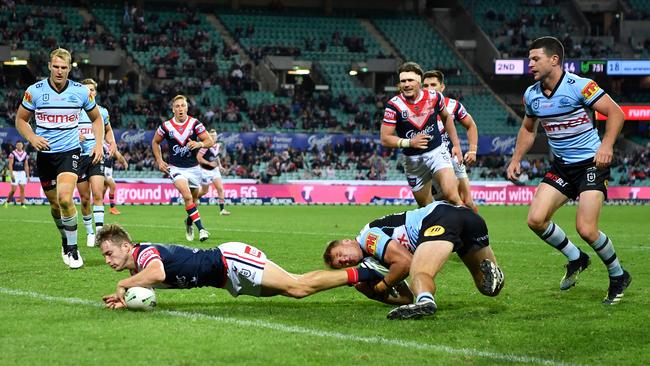 Sam Walker was brilliant in finishing off the Sharks. Picture: Gregg Porteous/NRL Photos