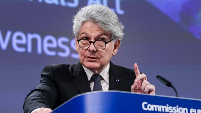 EU commissioner for internal market Thierry Breton. Picture: AFP