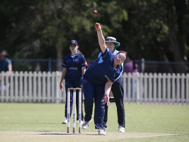 Manly’s Lily Crabbe was rewarded for consistent line and length. Picture Warren Gannon Photography