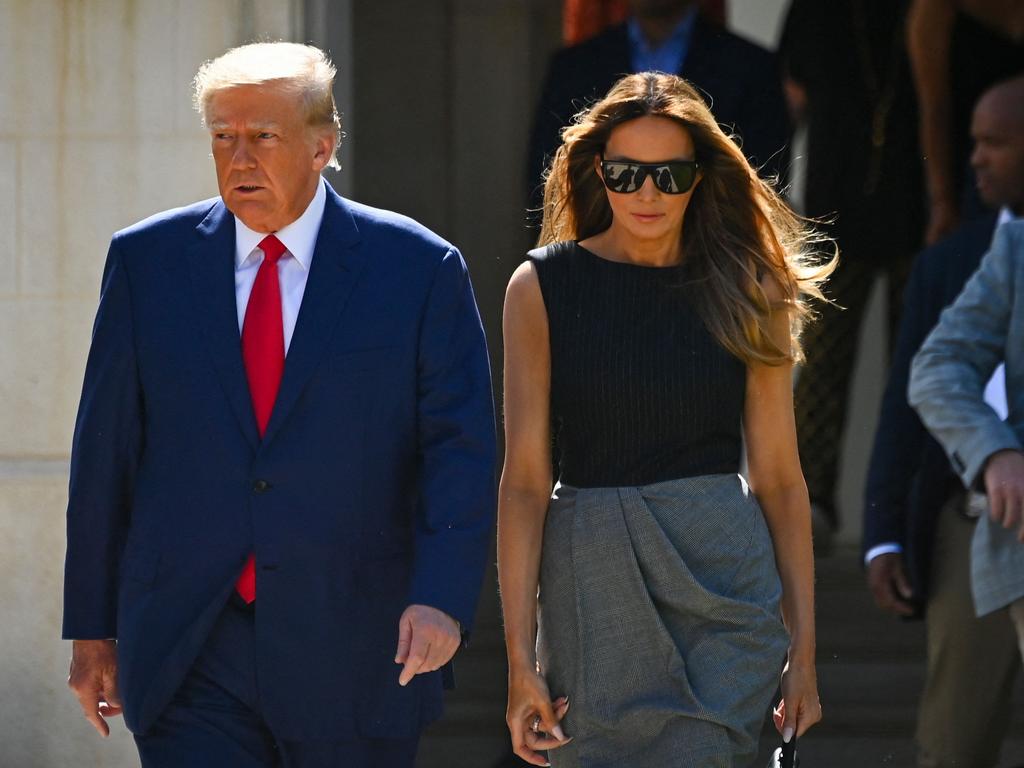 Donald Trump and his wife Melania Trump after voting in the US midterm elections. Picture: AFP