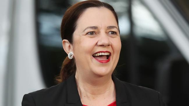 Premier Annastacia Palaszczuk says she is overjoyed after Queensland recorded no new cases of coronavirus in the past 24 hours. Picture: Annette Dew