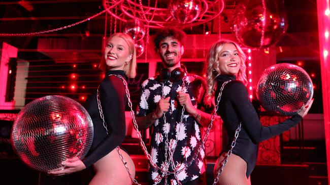 TEMPO Surfers Paradise plans to stay open until 9am in an unprecedented move. Abbey Case ,DJ Kevin Paviani and Lisa Hegedus are ready to keep the party going. Picture: Glenn Hampson