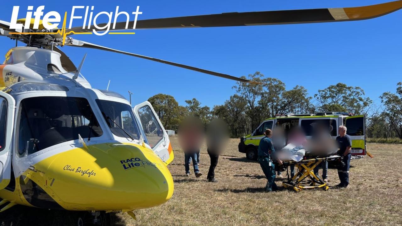 A woman was flown to Toowoomba Hospital after falling from horse on a Western Downs property on Saturday. Picture: LifeFlight